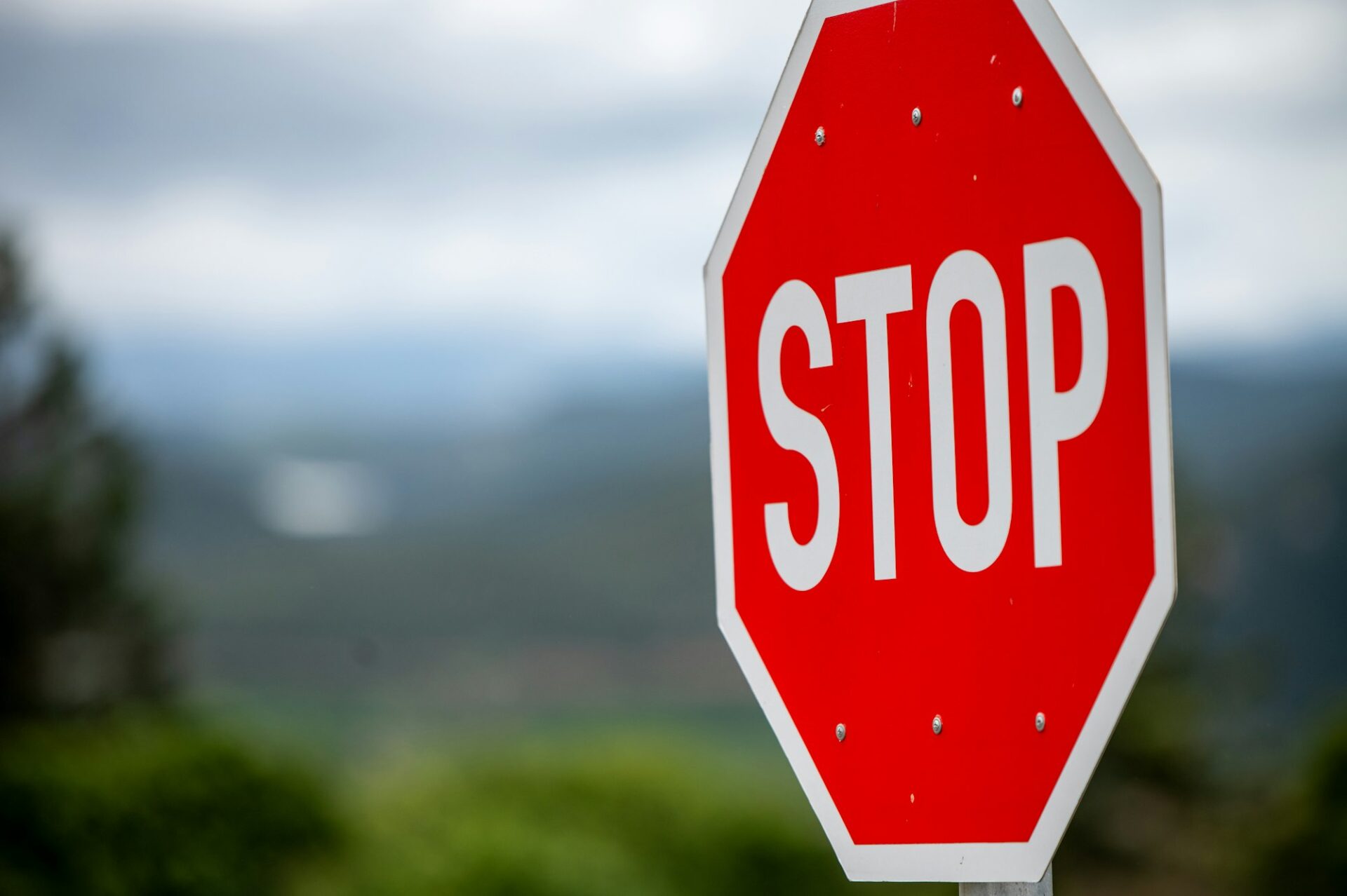 Close up shot of stop sign