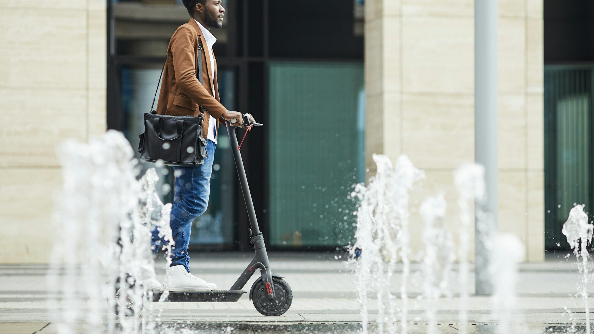 Riding Electric Scooter